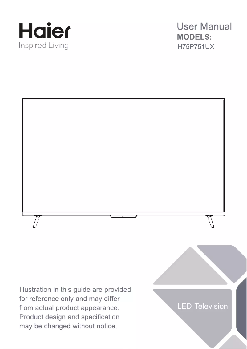 Page 1 de la notice Manuel utilisateur Haier H55P751UX