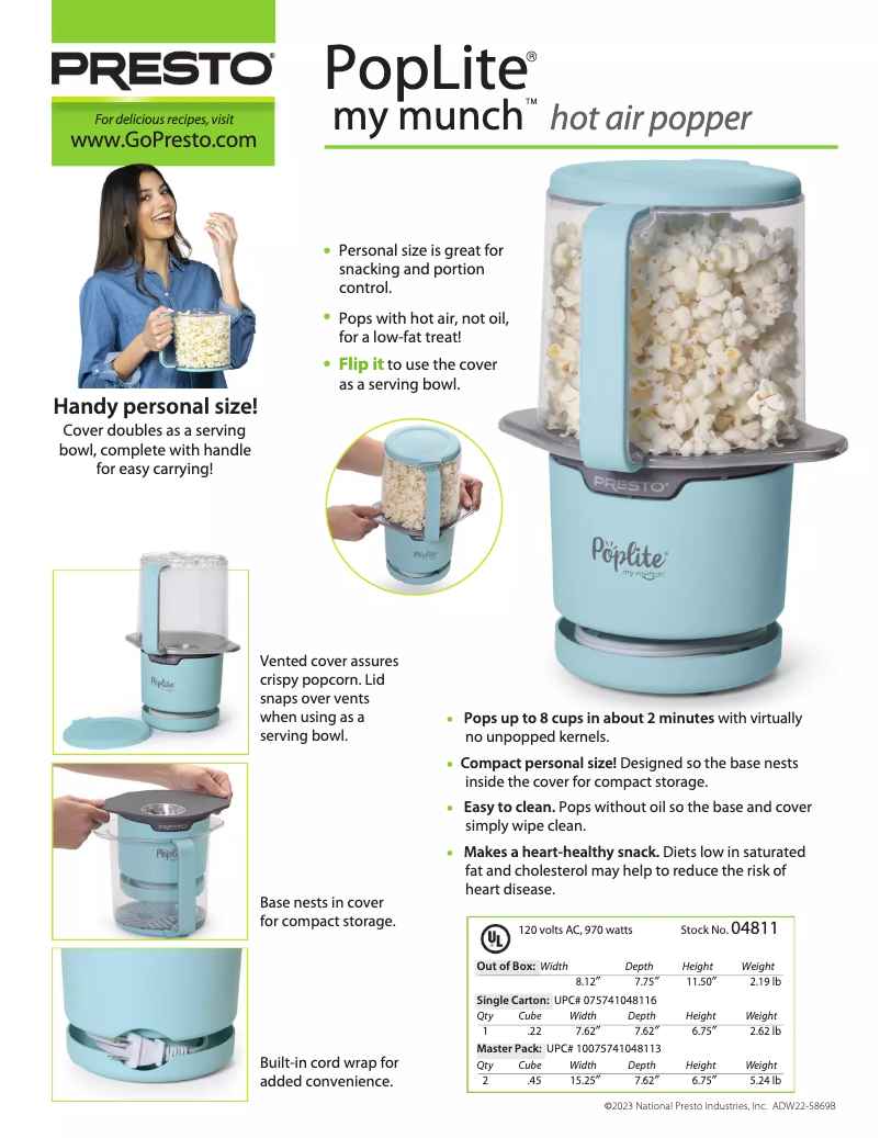 Image de la première page du manuel de l'appareil PopLite my munch