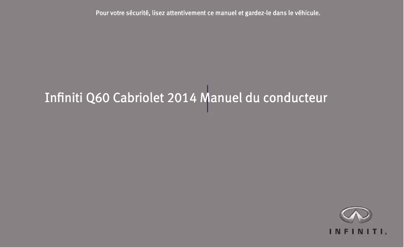 Image de la première page du manuel de l'appareil Q60 Convertible (2014)
