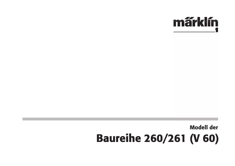 Page 1 de la notice Manuel utilisateur Märklin 54323 BR 261 DB Diesel