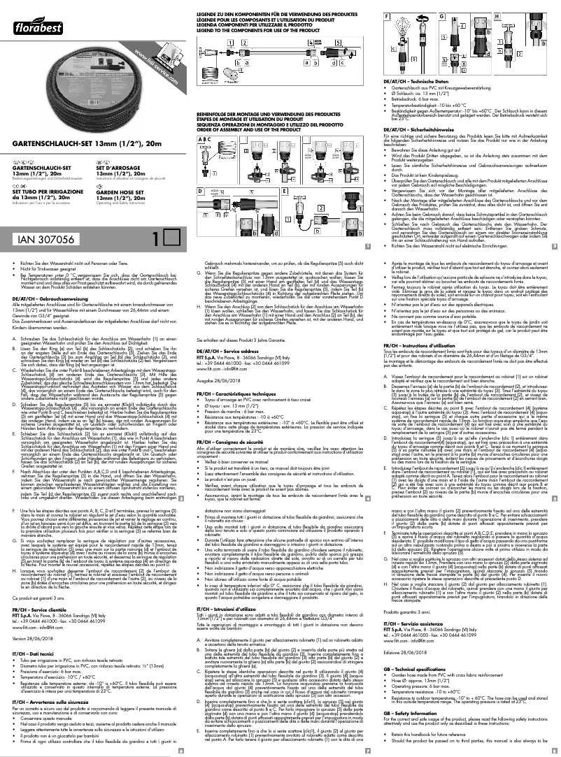Page n°1 - Manuel utilisateur Florabest IAN 307056