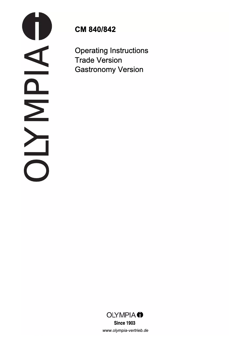 Page 1 de la notice Manuel utilisateur Olympia CM 842