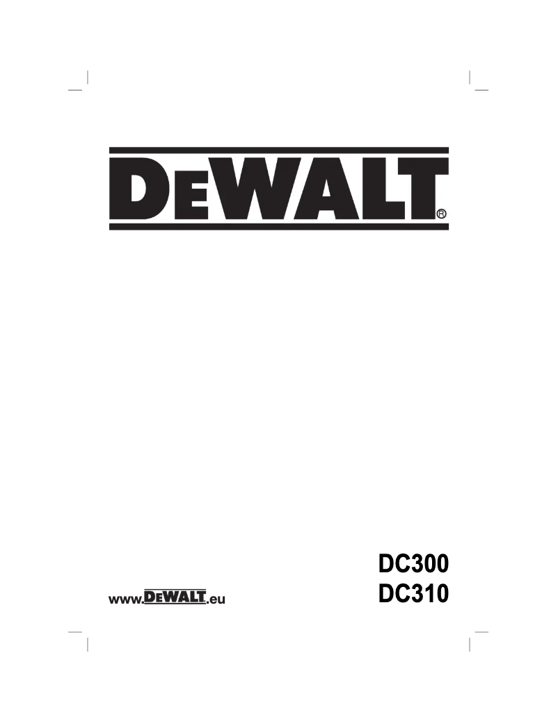 Page 1 de la notice Manuel utilisateur DeWalt DC310KL