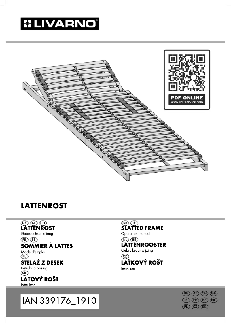 Page 1 de la notice Manuel utilisateur Livarno Lux IAN 339176