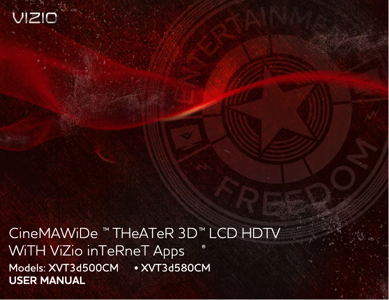 Page 1 de la notice Manuel utilisateur VIZIO XVT3D580CM