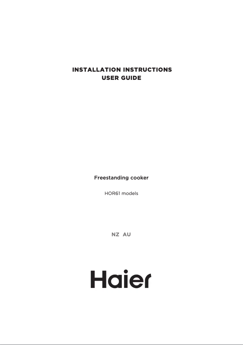 Page n°1 - Manuel utilisateur Haier HOR61S2CEWW1