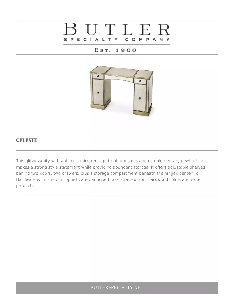 Page 1 de la notice Manuel utilisateur Butler Celeste