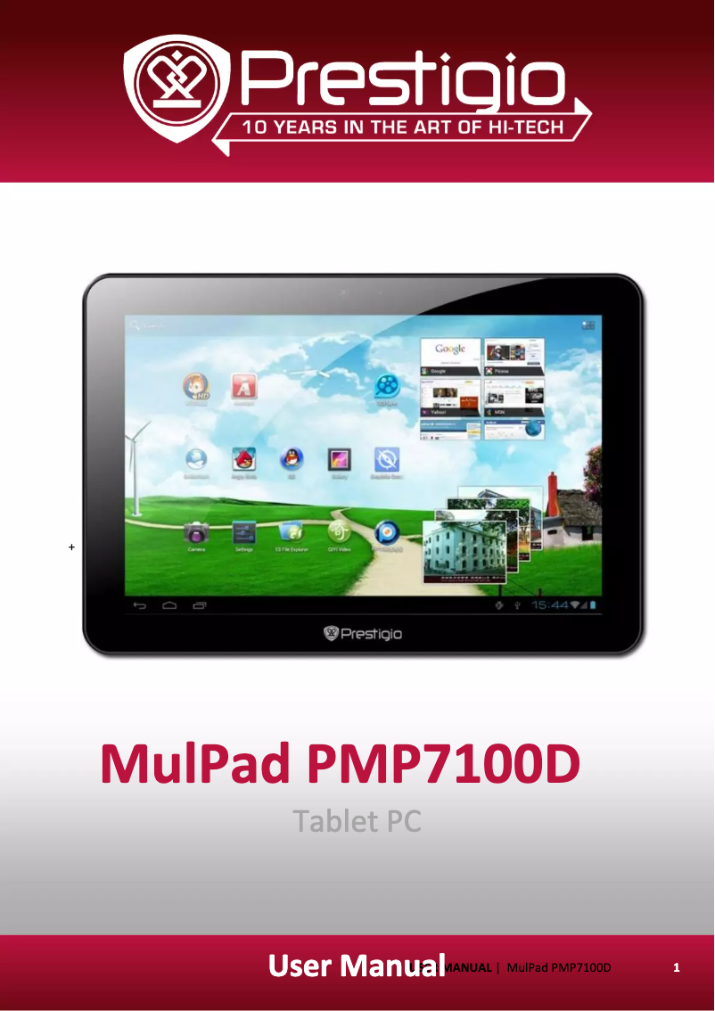 Page n°1 - Manuel utilisateur Prestigio MultiPad PMP7100D