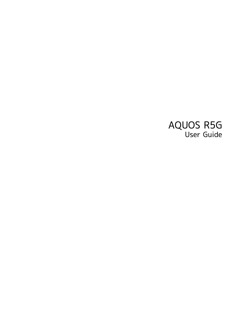 Imagen de la primera página del manual del dispositivo Aquos R5G