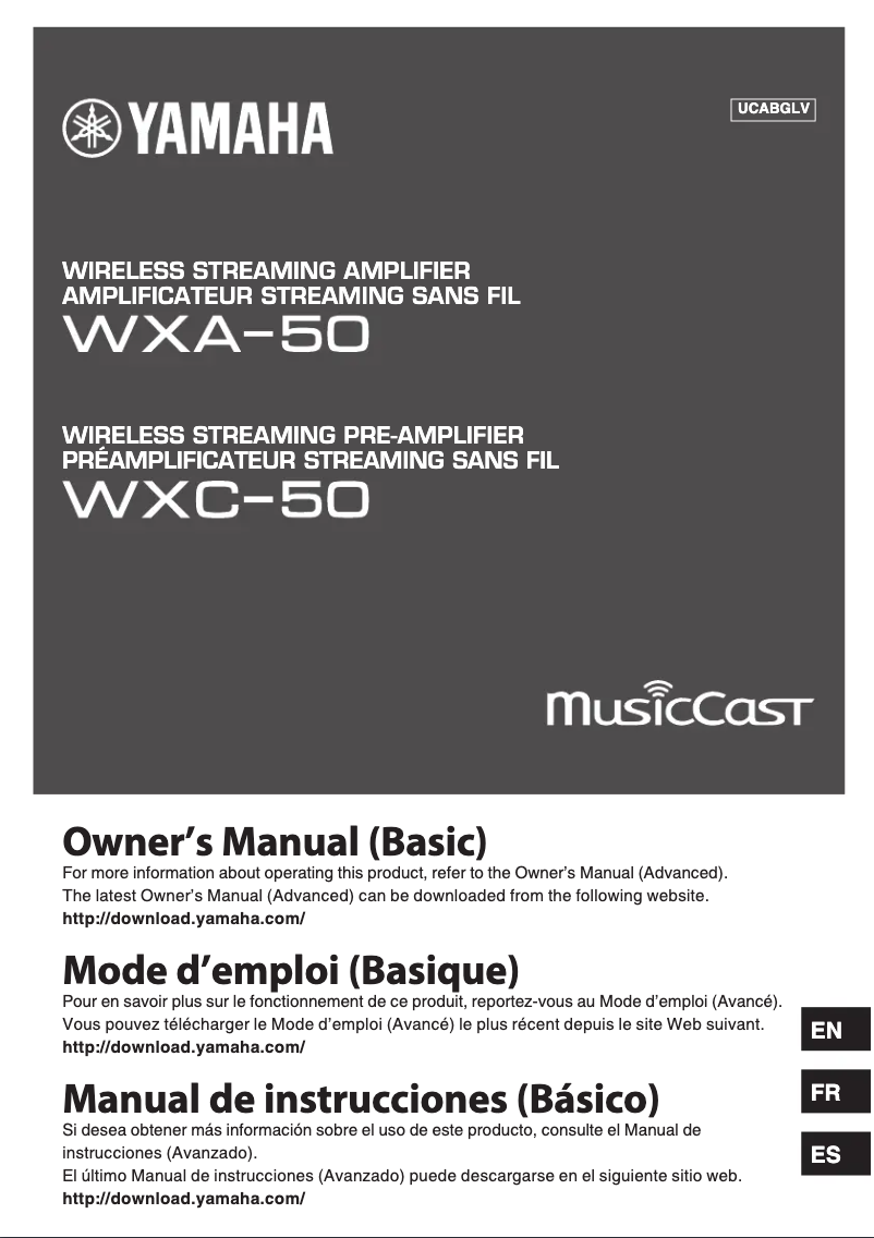 Image de la première page du manuel de l'appareil MusicCast WXC-50