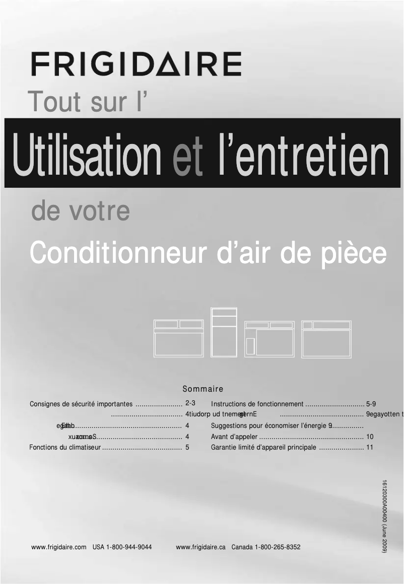 Page 1 de la notice Manuel utilisateur Frigidaire FFRE0533Q1