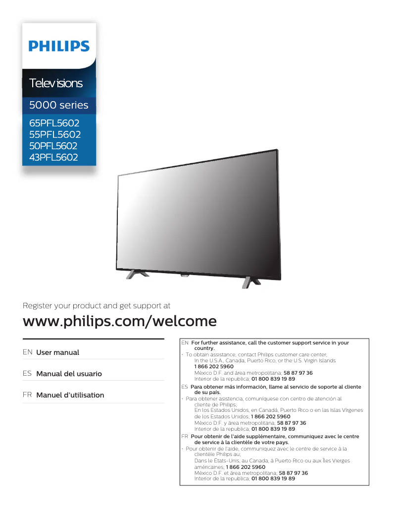 Imagen de la primera página del manual del dispositivo 50PFL5602