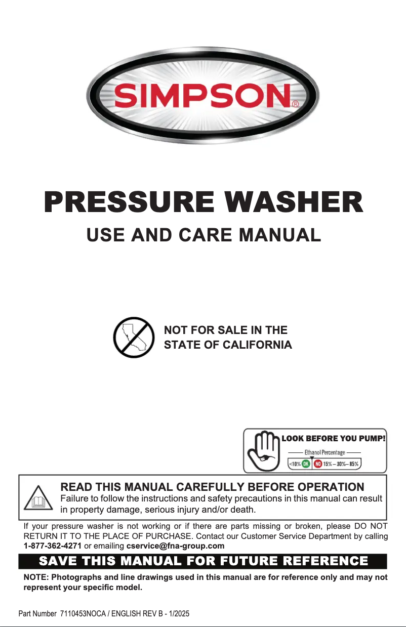 Page 1 de la notice Manuel utilisateur Simpson CM61083-S