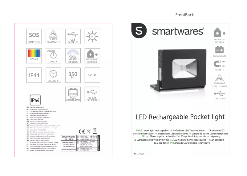 Image de la première page du manuel de l'appareil FCL-76001