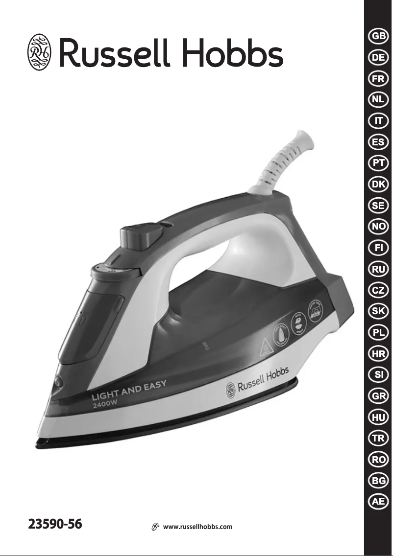 Page 1 de la notice Manuel utilisateur Russell Hobbs Supreme Steam Light & Easy 23590-56