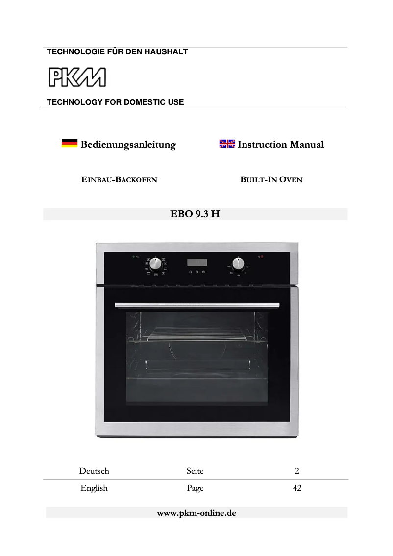 Image de la première page du manuel de l'appareil EBO9.3H