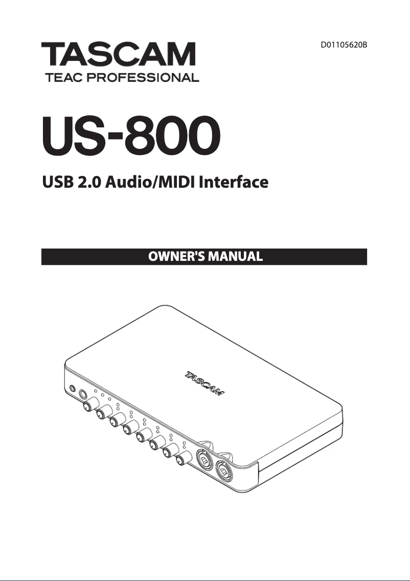 Image de la première page du manuel de l'appareil US-800