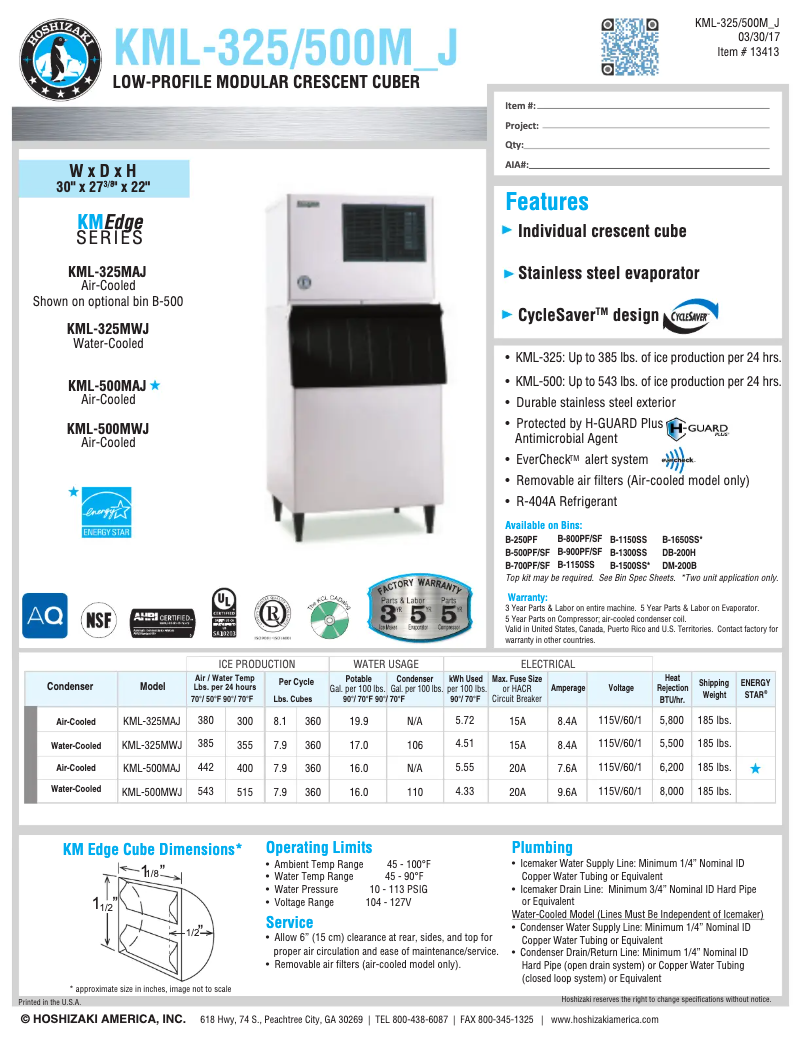 Image de la première page du manuel de l'appareil KML-500MWJ
