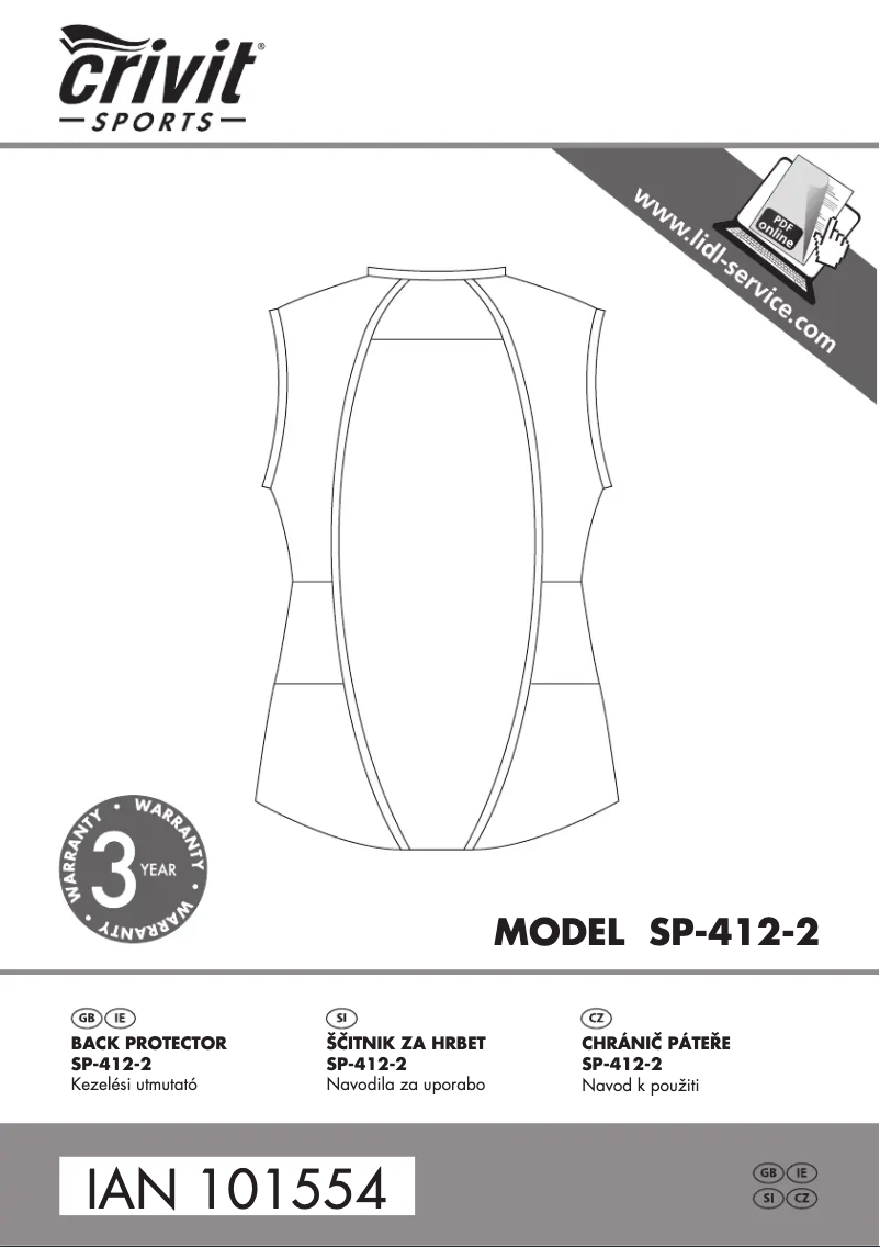 Page n°1 - Manuel utilisateur Crivit SP-412-2