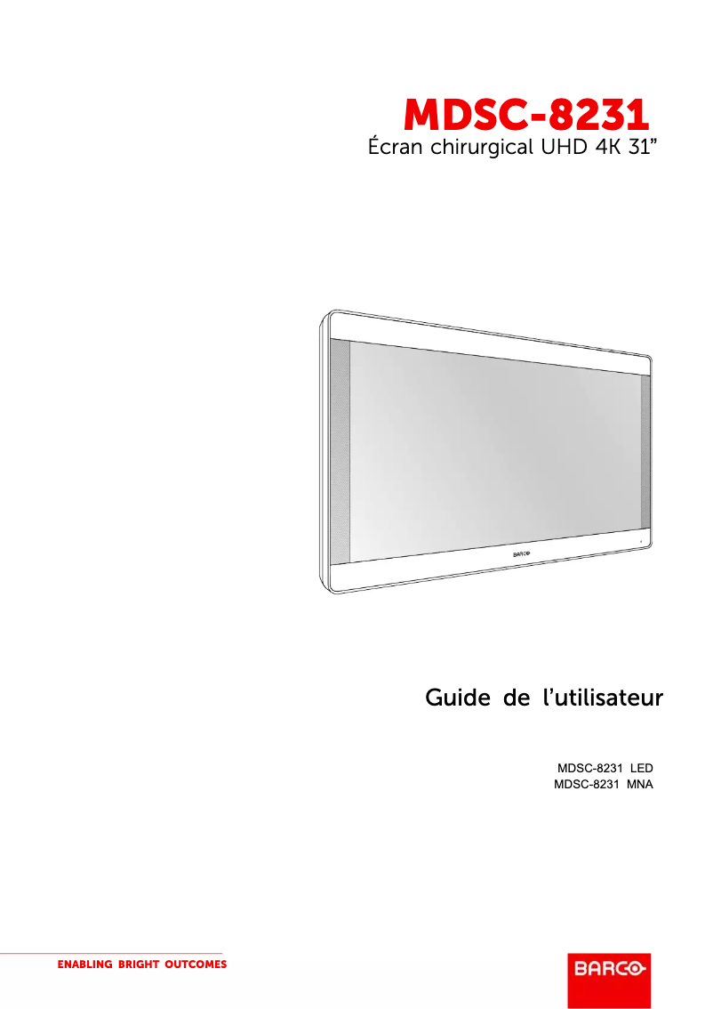 Page n°1 - Manuel utilisateur Barco MDSC-8231