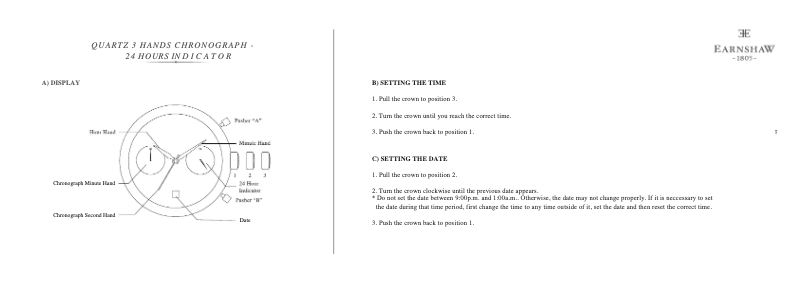 Page 1 de la notice Manuel utilisateur Earnshaw Longitude ES-8058-02