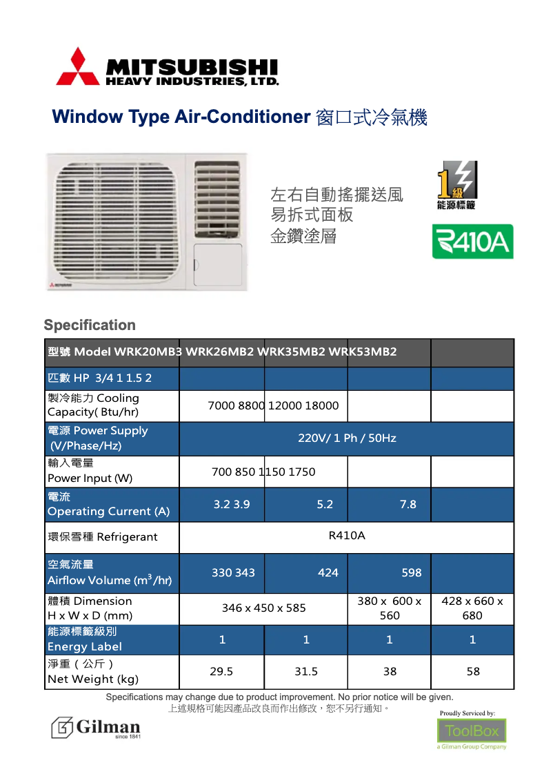 Page 1 de la notice Manuel utilisateur Mitsubishi WRK35MB2