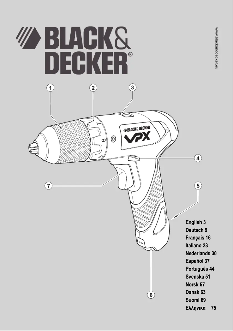 Page 1 de la notice Manuel utilisateur Black & Decker VPX1201