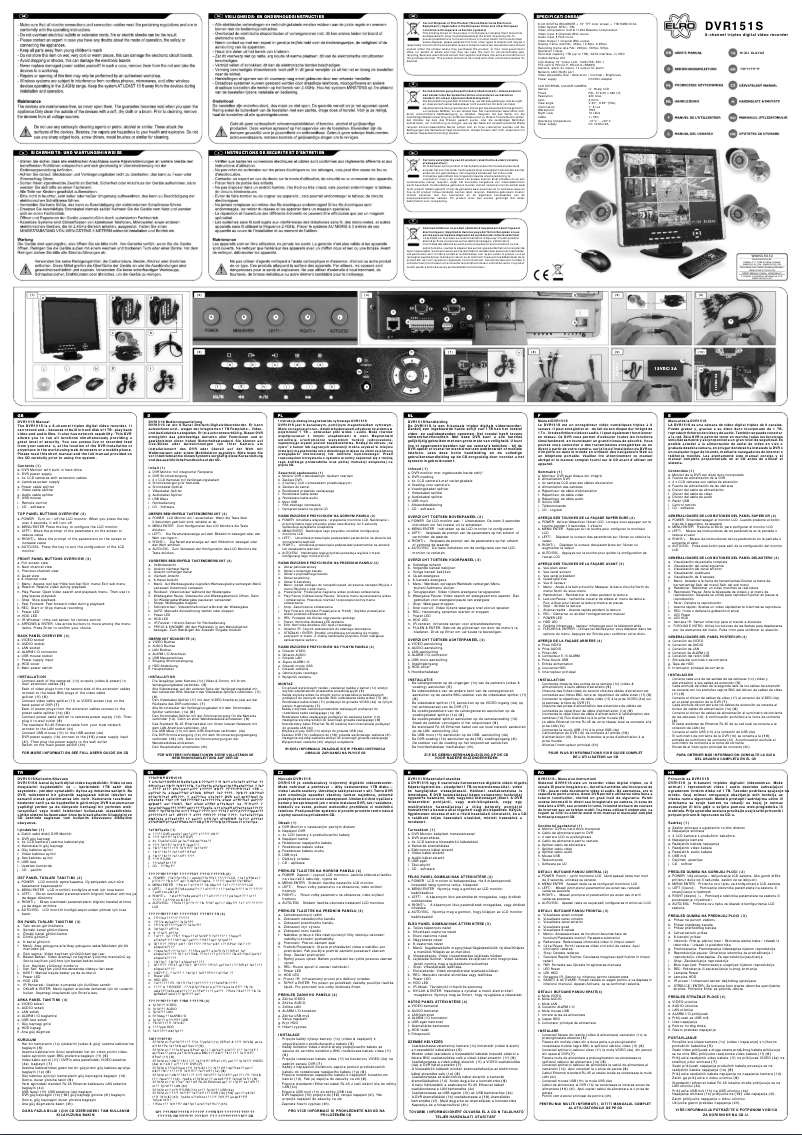 Image de la première page du manuel de l'appareil DVR151S