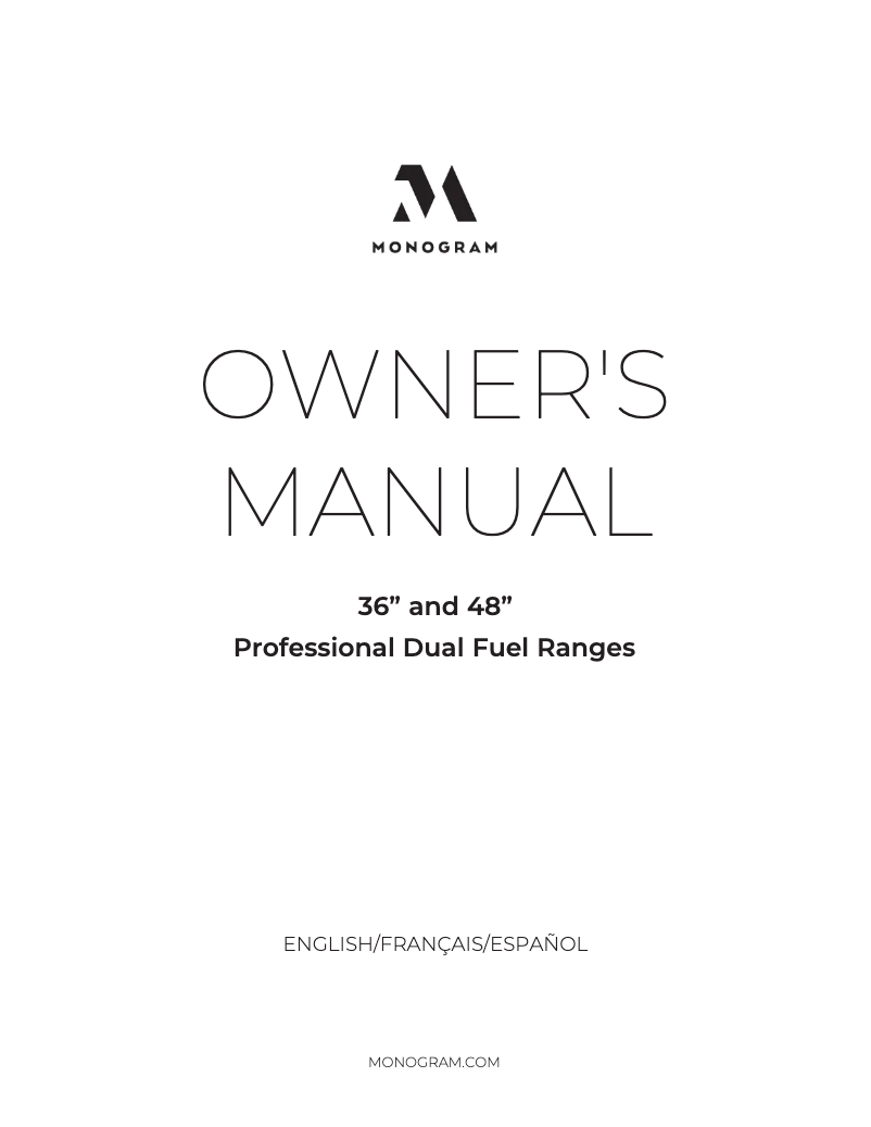 Page n°1 - Manuel utilisateur Monogram ZDP484NGTSS