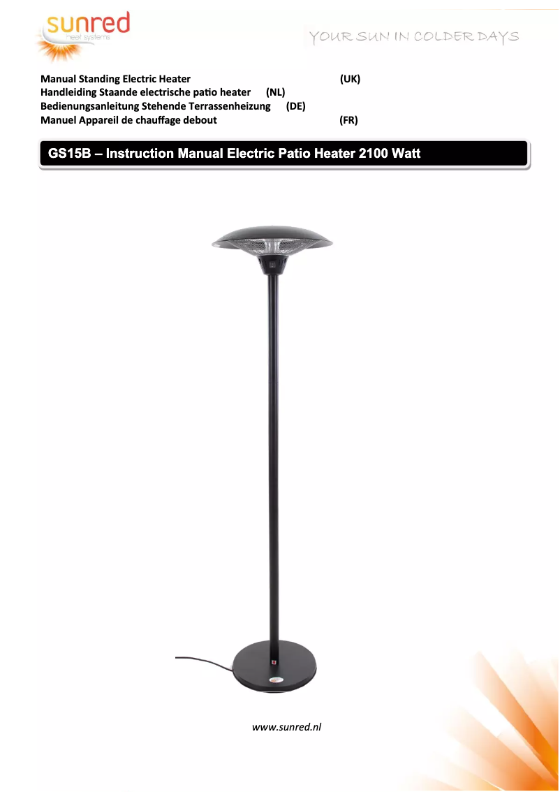 Page 1 de la notice Manuel utilisateur SunRed Sirius 2100