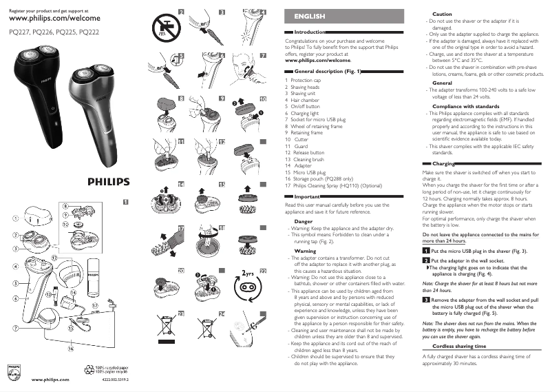 Page n°1 - Manuel utilisateur Philips PQ226