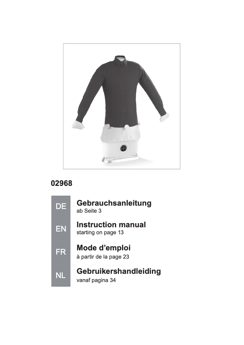 Page 1 de la notice Manuel utilisateur Cleanmaxx 02968200125