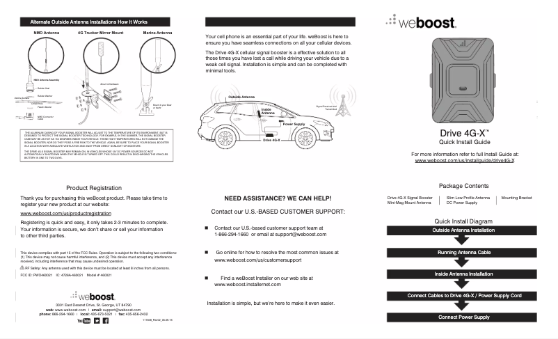 Page 1 de la notice Manuel utilisateur Wilson weBoost Drive 4G-X