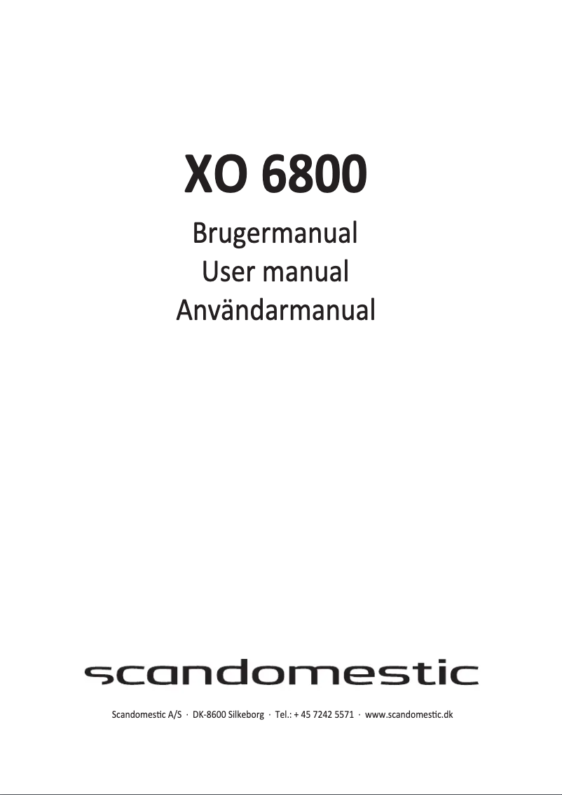 Page n°1 - Manuel utilisateur Scandomestic XO 6800