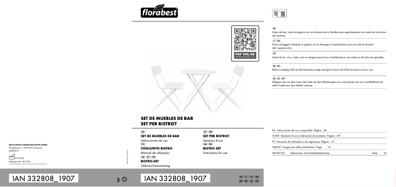 Page 1 de la notice Manuel utilisateur Florabest IAN 332808