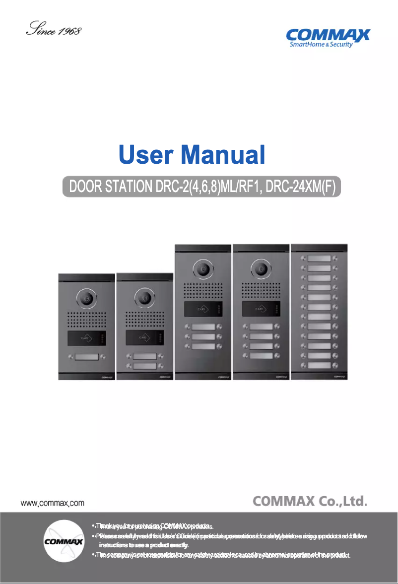 Page 1 de la notice Manuel utilisateur COMMAX DRC-10MLRF