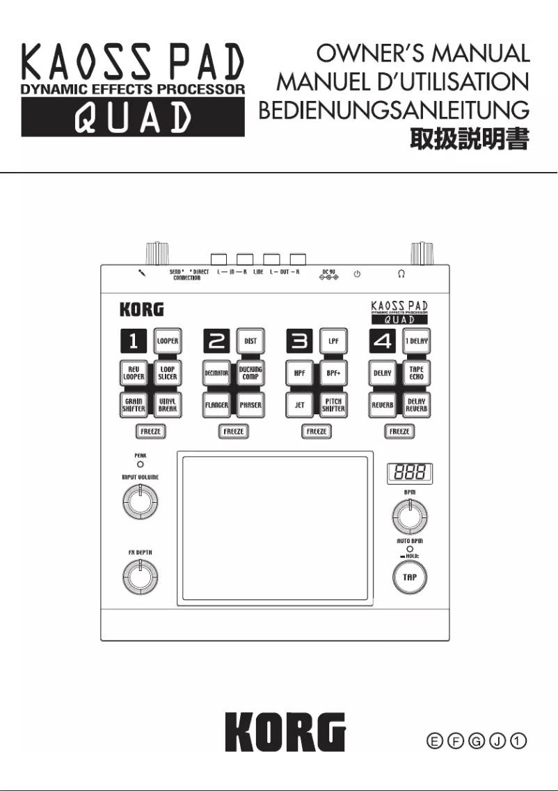 Page n°1 - Manuel utilisateur Korg Kaoss PAD QUAD