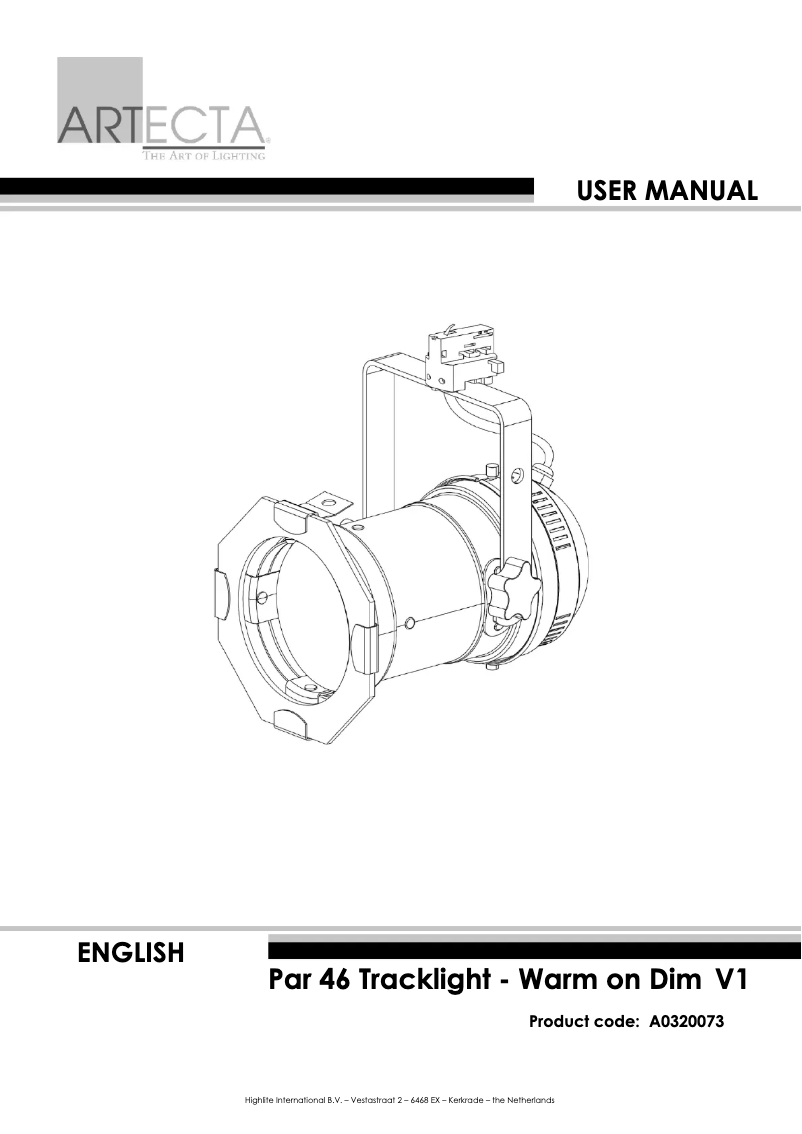 Page 1 de la notice Manuel utilisateur Artecta PAR 46 Track Light Warm-On-Dim