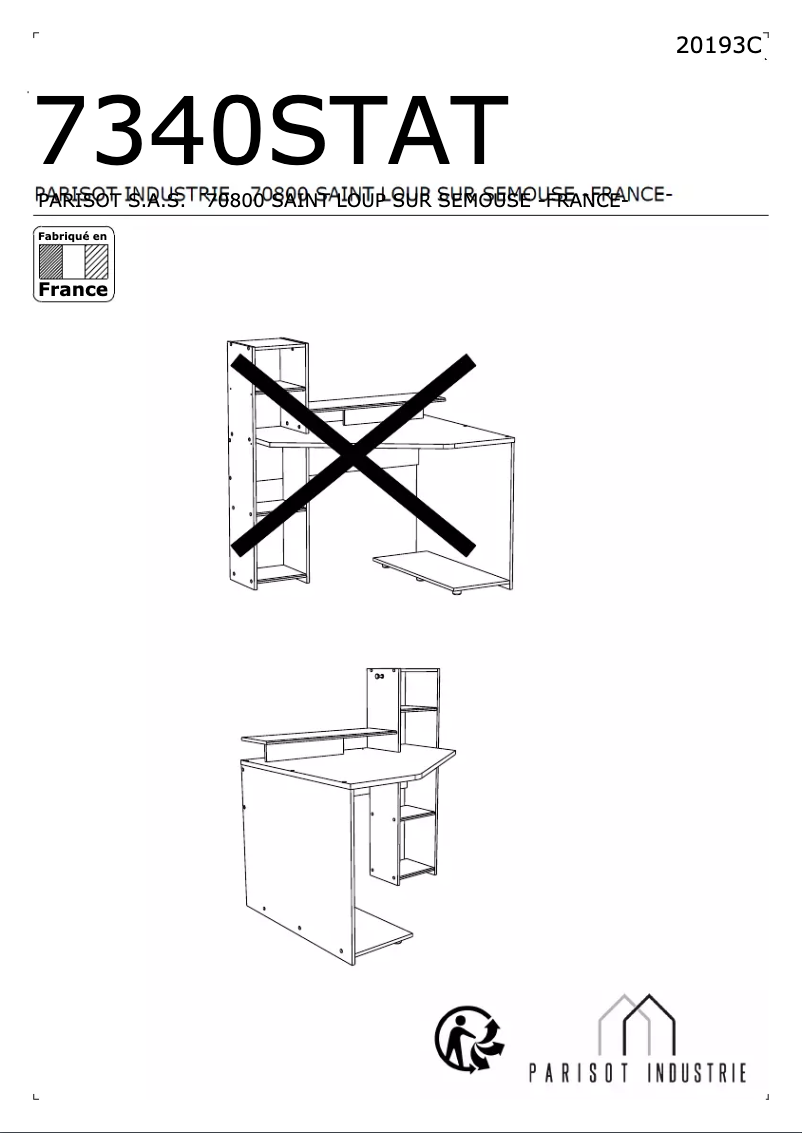 Page n°1 - Manuel utilisateur Parisot SetUp 7340STAT