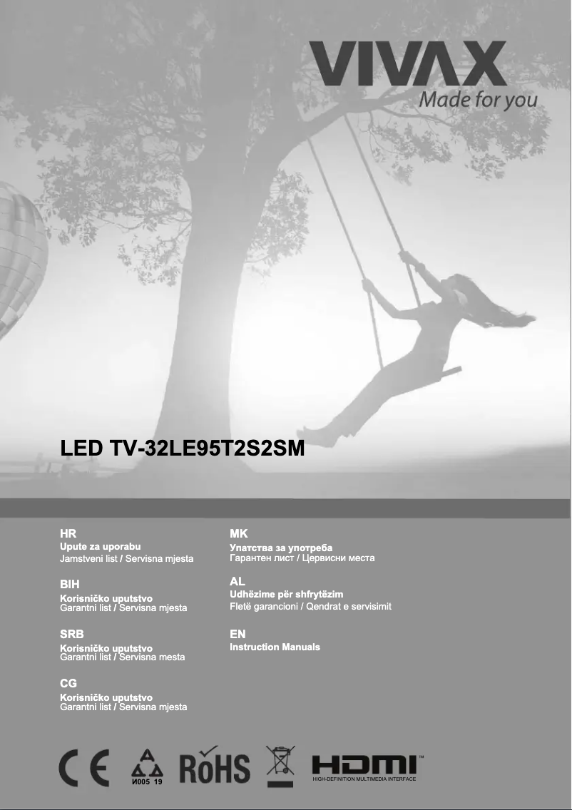 Page n°1 - Manuel utilisateur Vivax TV-32LE95T2S2SM
