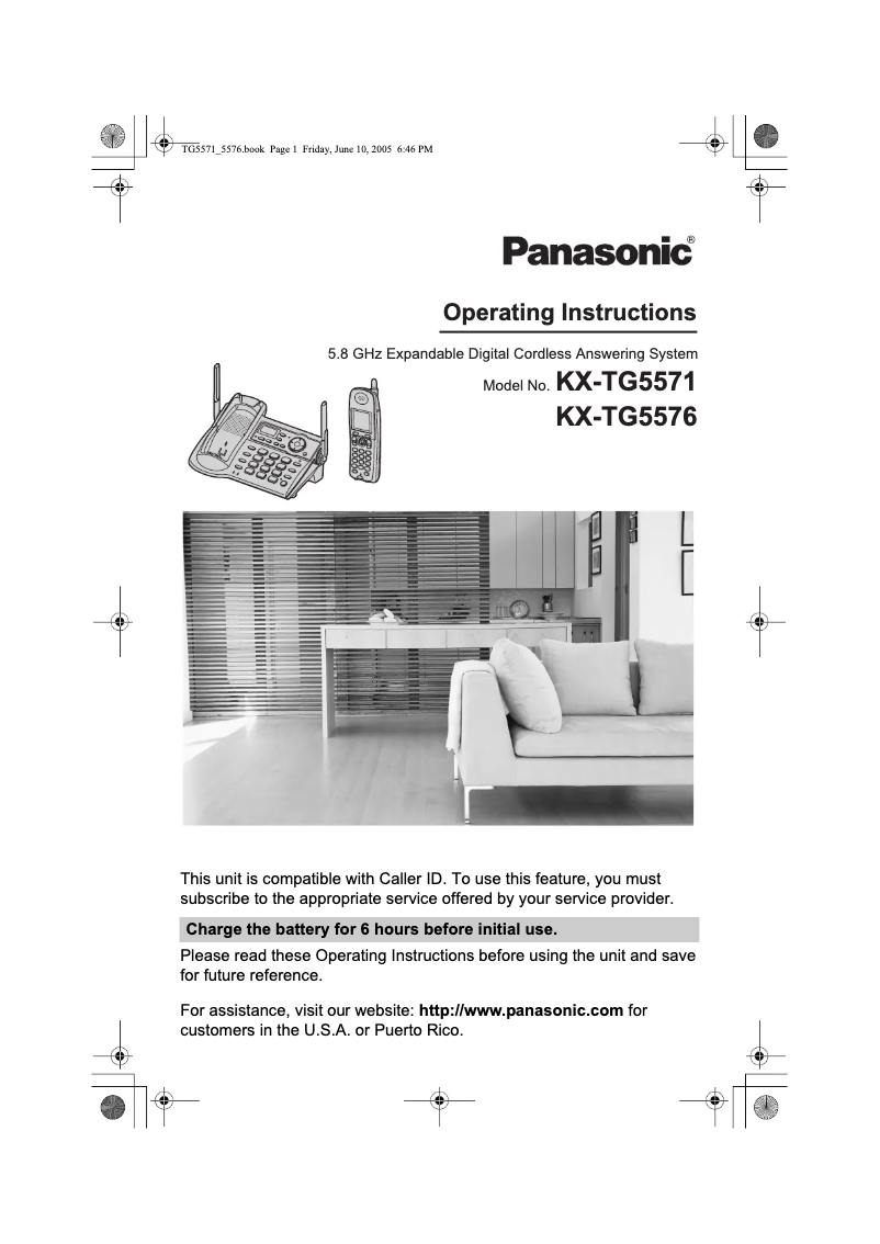 Imagen de la primera página del manual del dispositivo KX-TG5576