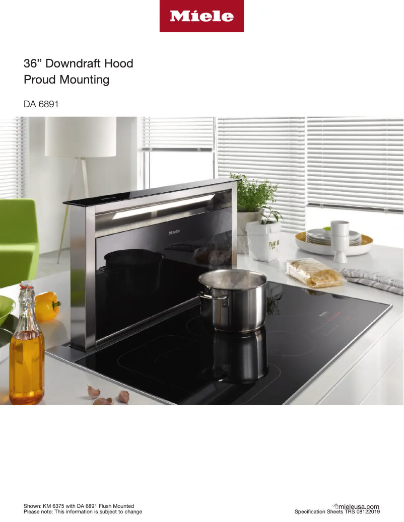 Page 1 de la notice Fiche technique Miele DA 6891