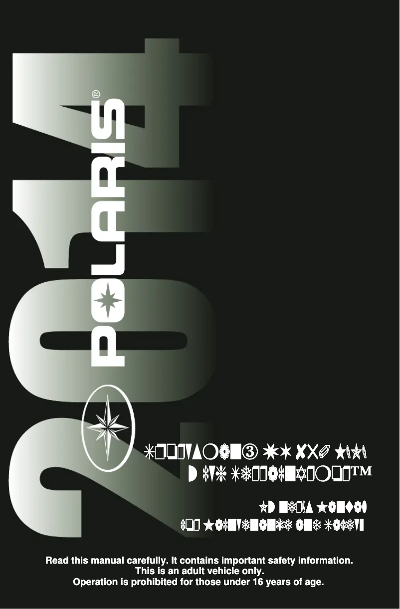 Page 1 de la notice Manuel utilisateur Polaris Sportsman WV 850 HO (2014)