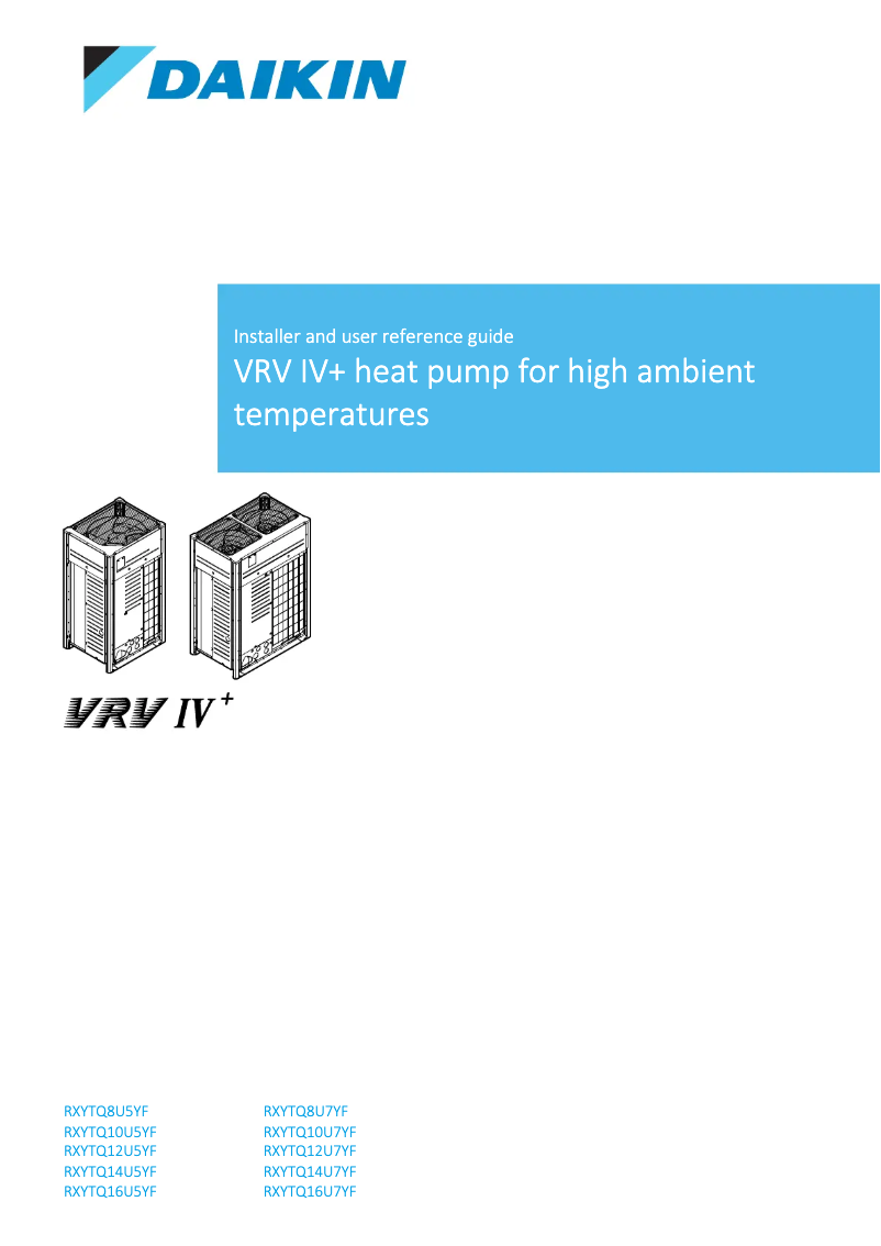 Page 1 de la notice Manuel utilisateur Daikin RXYTQ40U5YF