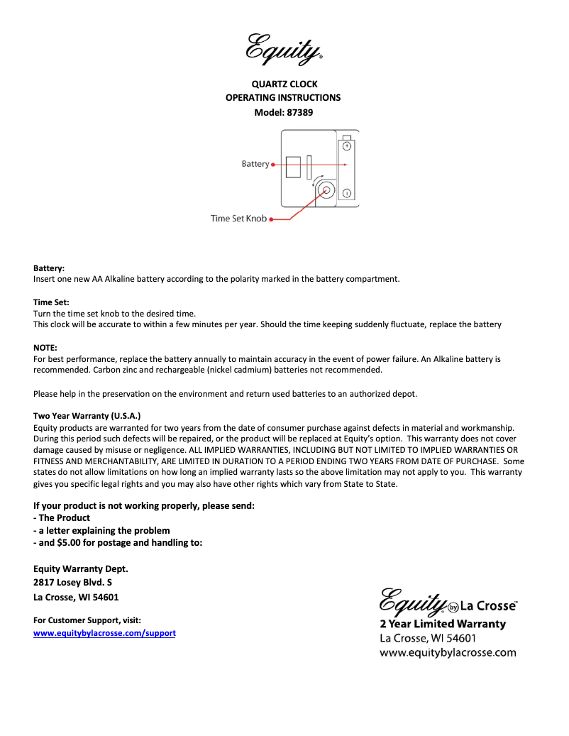 Page 1 de la notice Manuel utilisateur La Crosse Technology 87389