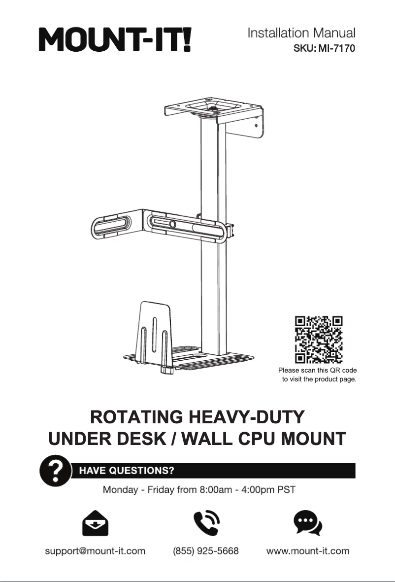 Page 1 de la notice Manuel utilisateur Mount-It! MI-7170