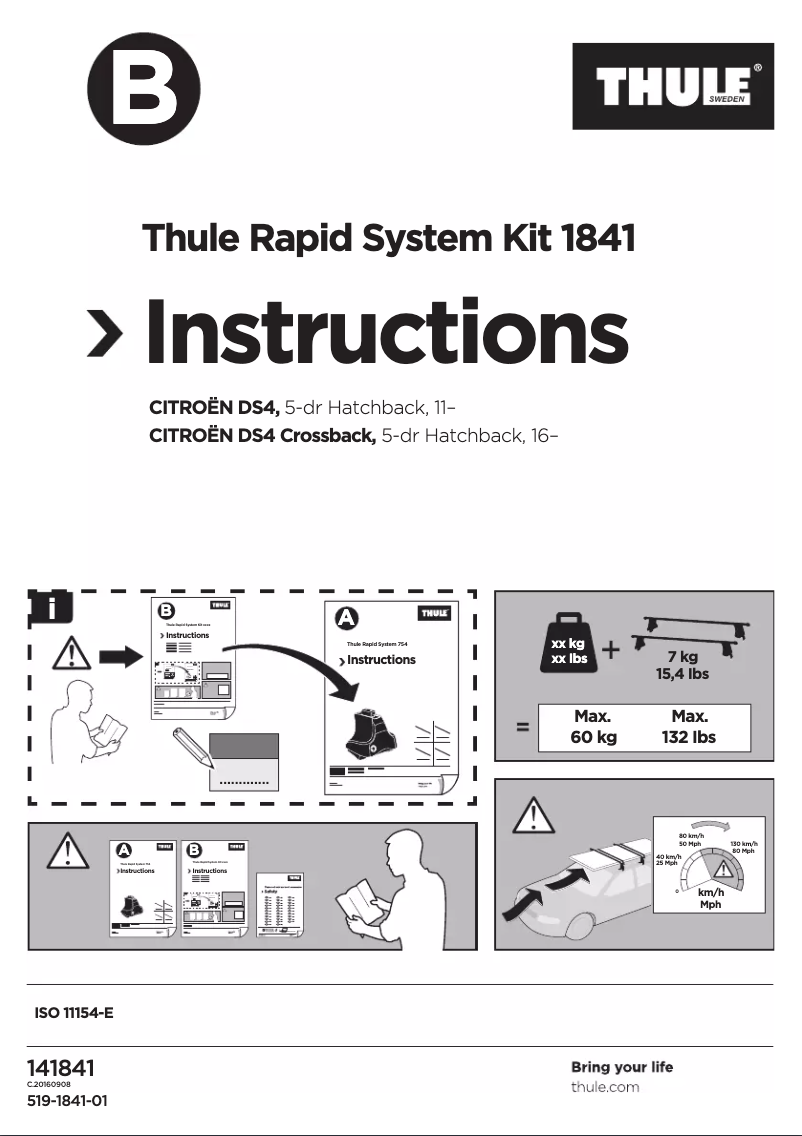 Page 1 de la notice Manuel utilisateur Thule Rapid System Kit 1841
