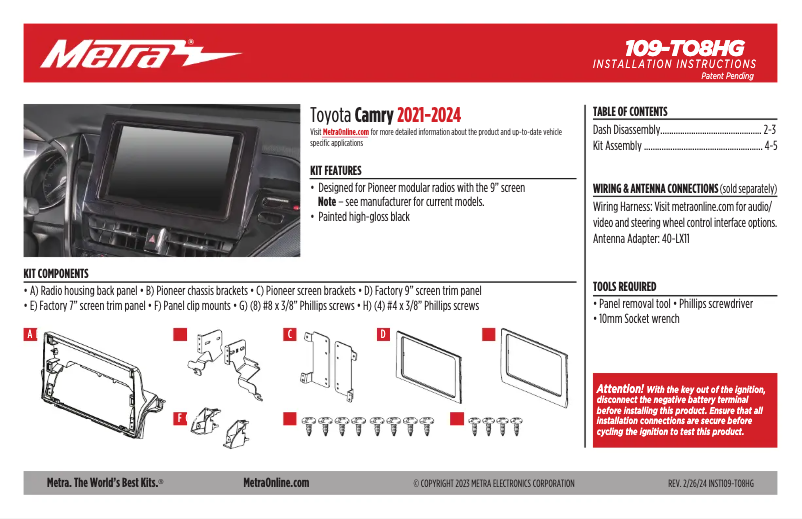 Image de la première page du manuel de l'appareil 109-TO8HG