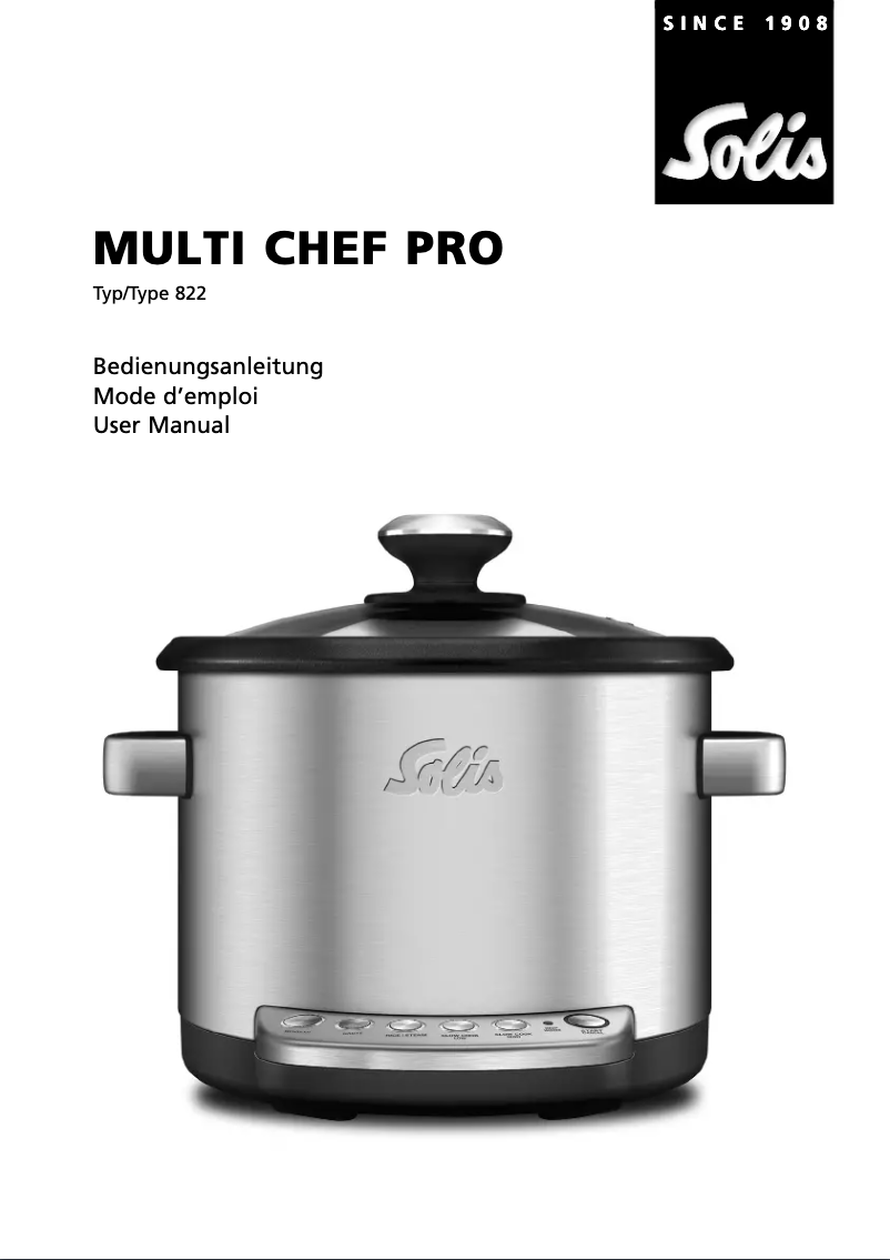 Page n°1 - Manuel utilisateur Solis Multi Chef Pro 822