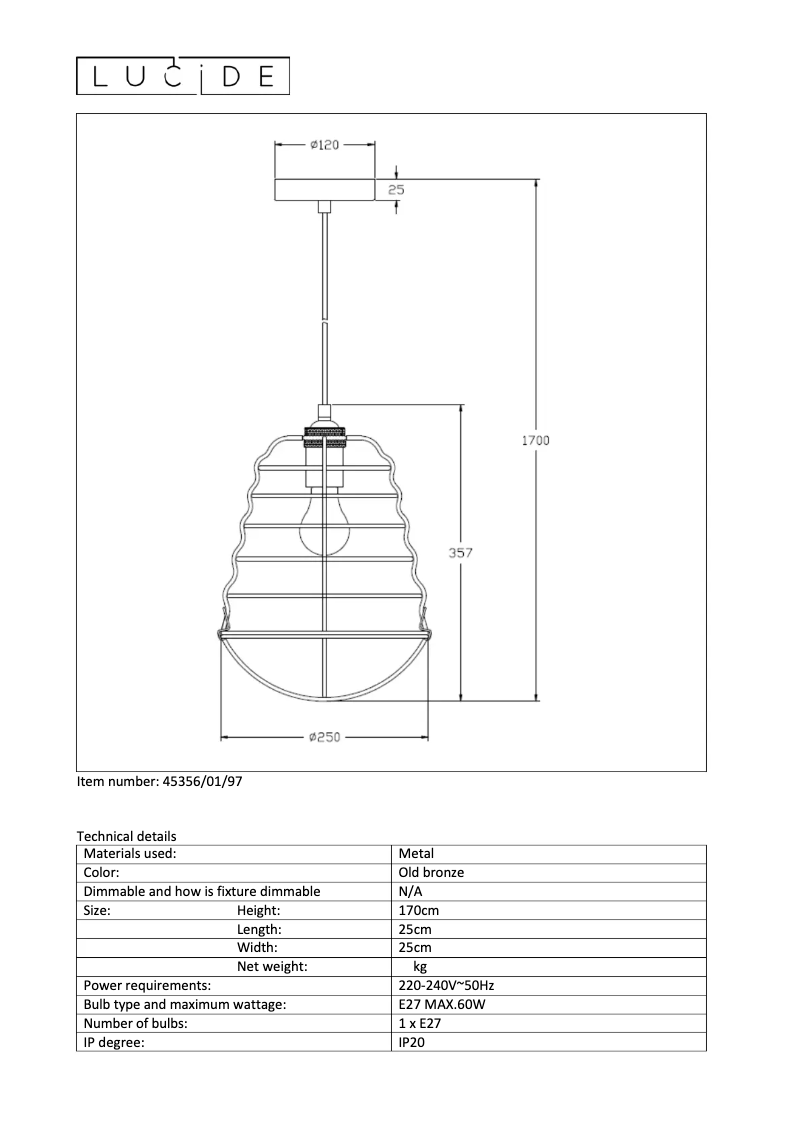 Page n°1 - Manuel utilisateur Lucide Zych 45356/01/97